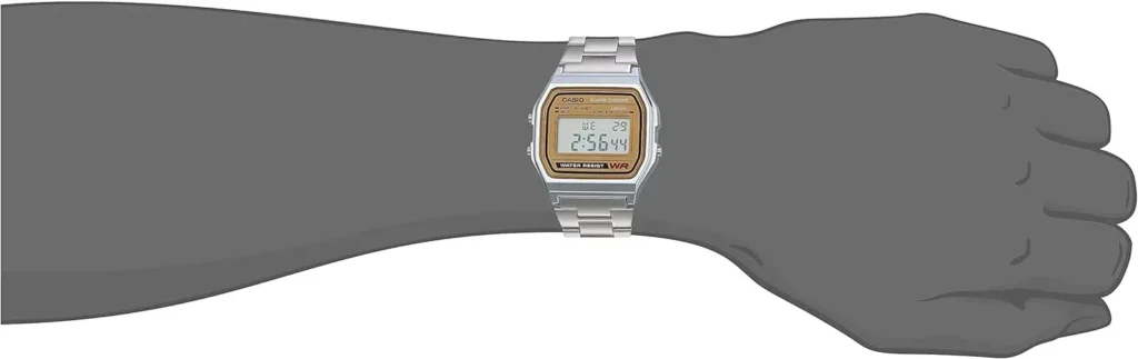 Casio Mens A158WEA-9CF Casual Classic Digital Bracelet Watch, Silver