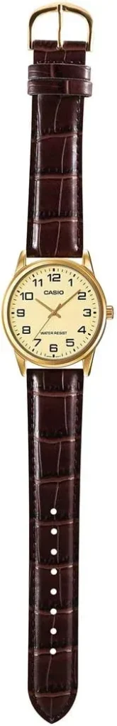Casio Mens Stainless Steel Quart Watch with Leather Strap, Brown, 18 (Model: EAW-MTP-V001GL-9B) Casio Mens Stainless Steel Quart Watch with Leather Strap, Brown, 18 (Model: EAW-MTP-V001GL-9B)