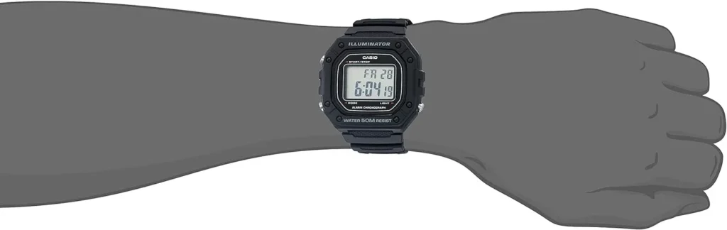 Casio Mens W-218H-1AVCF Classic Digital Display Quartz Black Watch