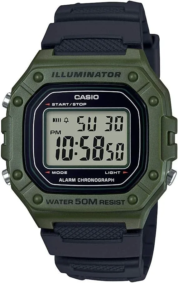 Casio Mens W-218H-1AVCF Classic Digital Display Quartz Black Watch