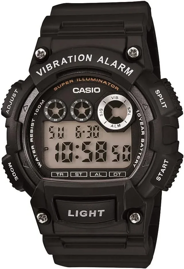 Casio Mens W735H-1AVCF Super Illuminator Watch With Black Resin Band Casio Mens W735H-1AVCF Super Illuminator Watch With Black Resin Band