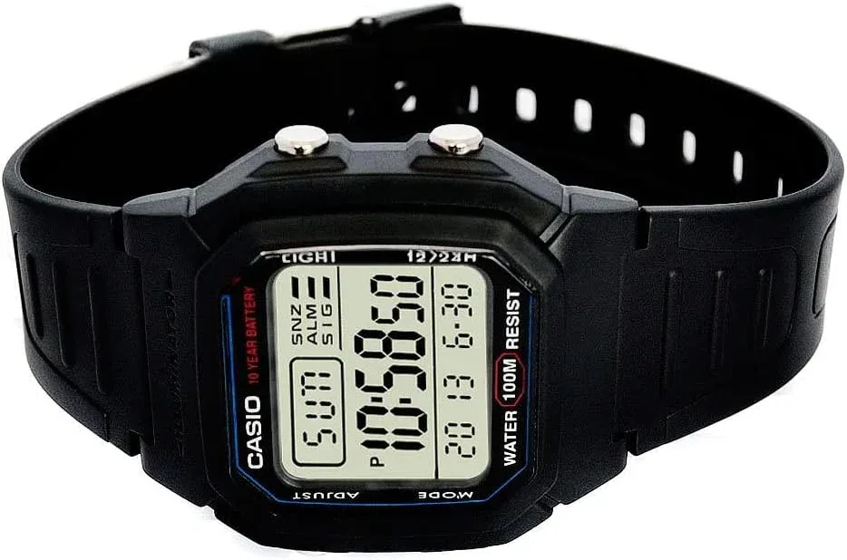 Casio Mens W800H-1AV Classic Sport Watch with Black Band