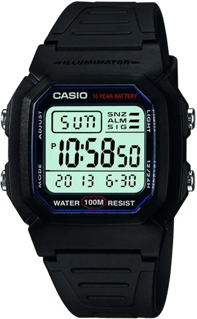 Casio Mens W800H-1AV Classic Sport Watch with Black Band