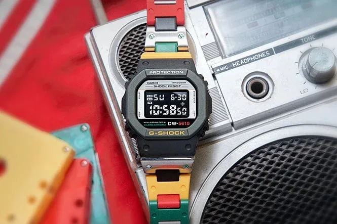 G-Shock DW-5610MT-1 Mixtape Music-Themed Watch with Multicolor Composite Band G-Shock DW-5610MT-1 Mixtape Music-Themed Watch with Multicolor Composite Band