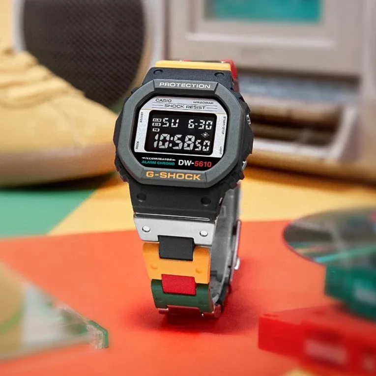 G-Shock DW-5610MT-1 Mixtape Music-Themed Watch with Multicolor Composite Band G-Shock DW-5610MT-1 Mixtape Music-Themed Watch with Multicolor Composite Band