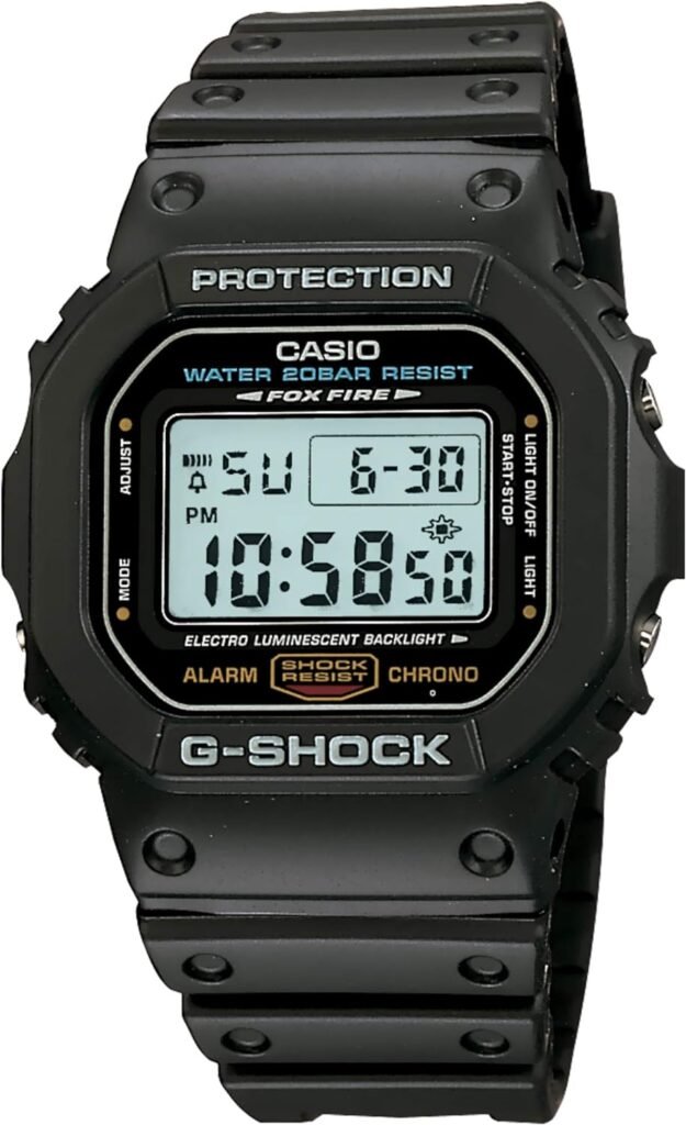 Casio Mens G-Shock Quartz Watch with Resin Strap, Black, 20 (Model: DW5600E-1V)