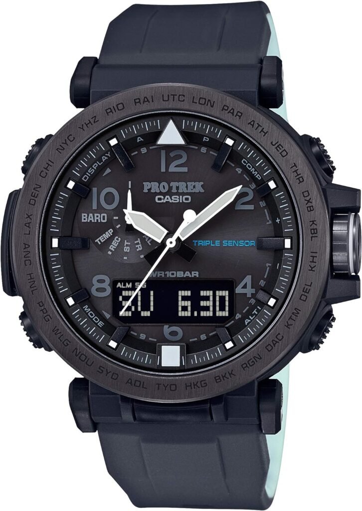 Casio Mens PRO TREK Solar Powered Silicone Watch, Color:Black (Model: PRG-650Y-1CR)