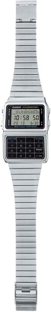Casio Mens Silver Tone 25 Memory Calculator Databank Watch
