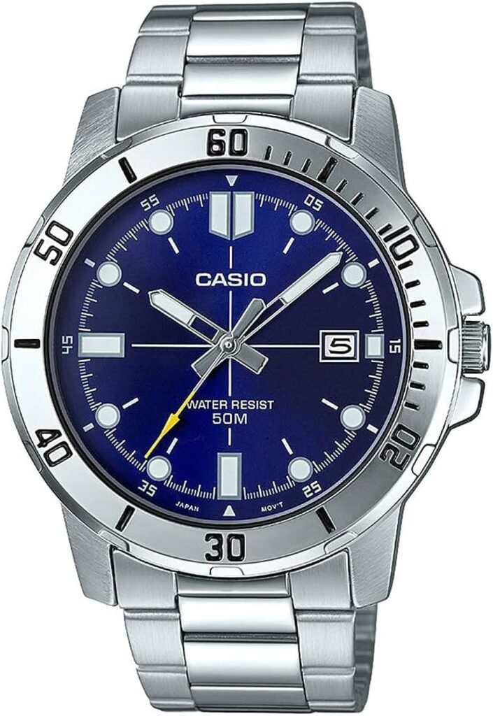 Casio MTP-VD01D-2EV Mens Enticer Stainless Steel Blue Dial Casual Analog Sporty Watch