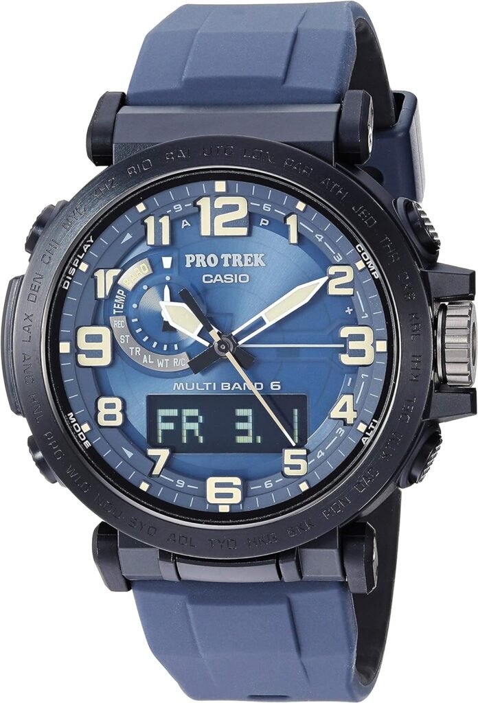 Casio Pro Trek Tough Solar Mens Ana-Digital Triple Sensor Multi-Band 6 Atomic World Time Keeping Watch